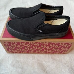 Vans Kids Black Slip-On Sneakers